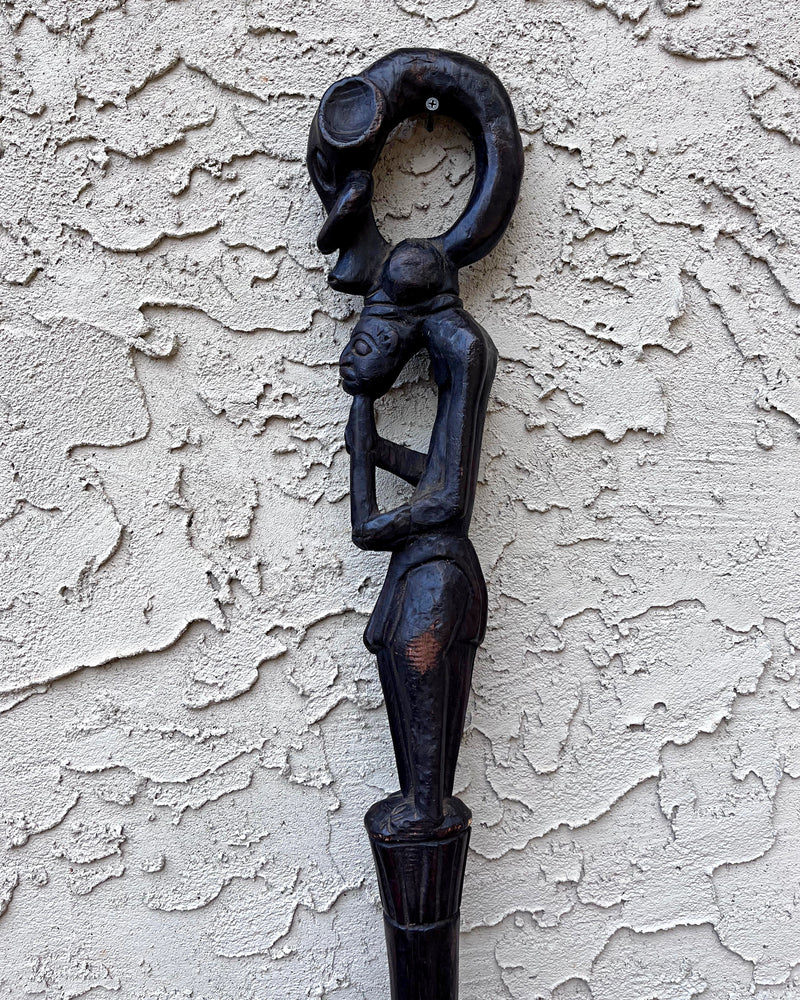 Bamenda Ebony Wood Carved Walking stick / cane - Afrilege
