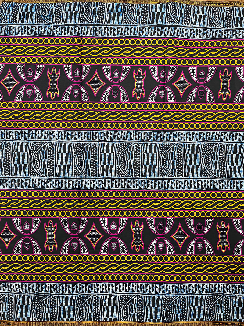 Toghu Atoghu African Print Fabric - Blue / Orange