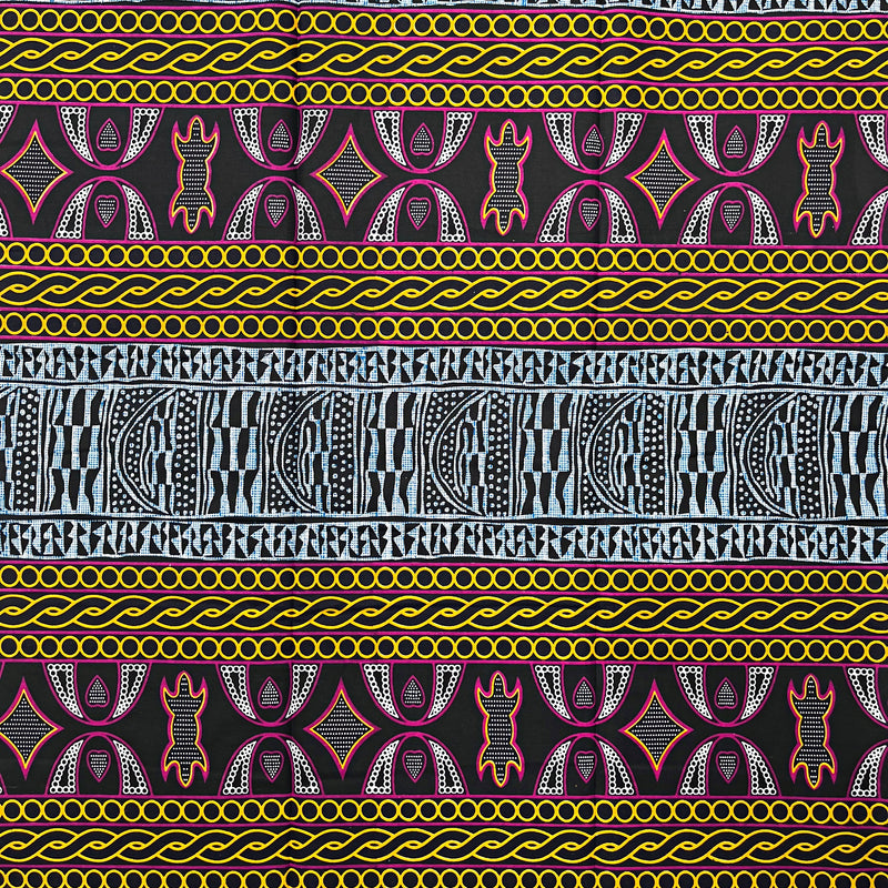 Toghu Atoghu African Print Fabric - Blue / Orange