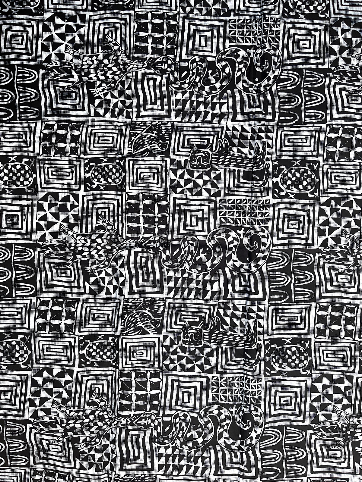 Bamileke Atoghu Ndop African Wax Print Fabric - Black | Afrilege