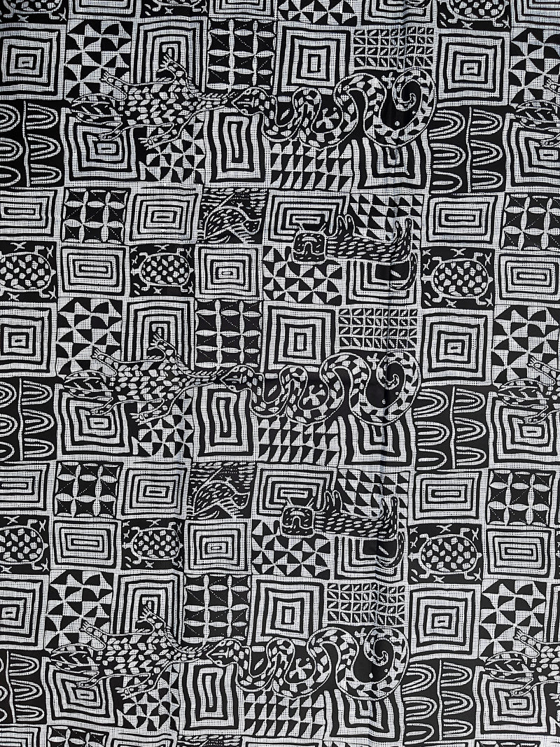 Bamileke Atoghu Ndop African Wax Print Fabric - Black