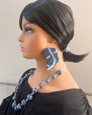 Bamileke Authentic Ndop Textile EARRINGS from Cameroon - Afrilege