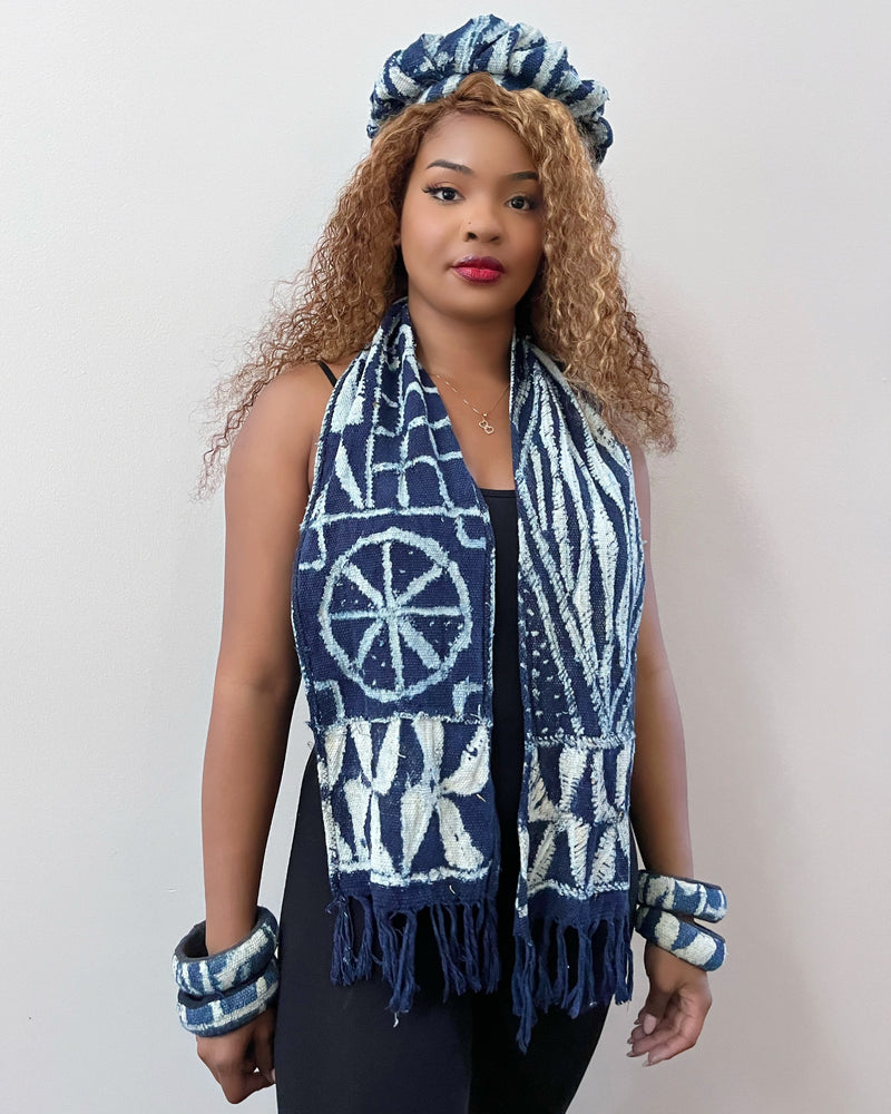 Bamileke Authentic Ndop Cloth SCARF from Cameroon For Men and Women - Afrilege
