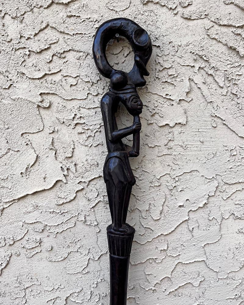 Bamenda Ebony Wood Carved Walking stick / cane - Afrilege