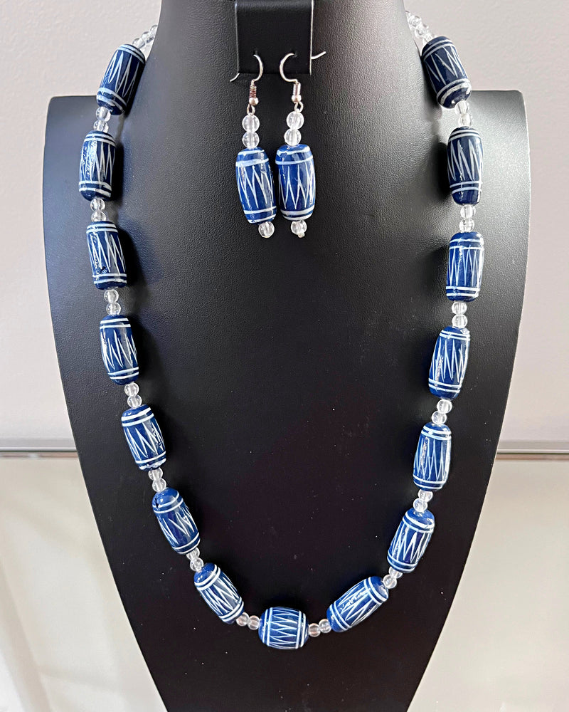Bamileke Beads Traditional necklace with Earrings - Afrilege