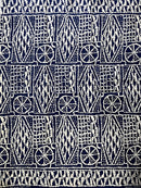 Bamileke Ndop pattern African Wax Print Fabric - Blue - Afrilege