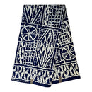 Bamileke Ndop pattern African Wax Print Fabric - Blue - Afrilege