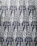 Bamileke Ndop Patterns African Wax Print Fabric (Ankara) - White / Black - Afrilege