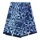 Bamileke Ndop pattern African Wax Print Fabric - Blue - Afrilege