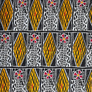 Bamileke Ndop pattern African Wax Print Fabric - Brown / Orange - Afrilege