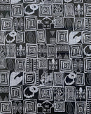 Satin Bamileke Ethnic Pattern African Print Fabric - Afrilege