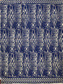 Bamileke Ndop pattern African Wax Print Fabric - Navy Blue / Beige - Afrilege