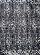 Bamileke Ndop Patterns African Wax Print Fabric (Ankara) - Black / Gray - Afrilege