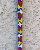 Bamileke Hand Beaded African Carved Walking Stick / Cane - Afrilege