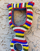 Bamileke Hand Beaded African Carved Walking Stick / Cane - Afrilege