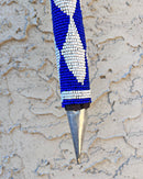 Bamileke Hand Beaded African Carved Walking Stick / Cane - Afrilege