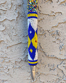 Bamileke Hand Beaded African Carved Walking Stick / Cane - Afrilege