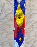 Bamileke Hand Beaded African Carved Walking Stick / Cane - Afrilege