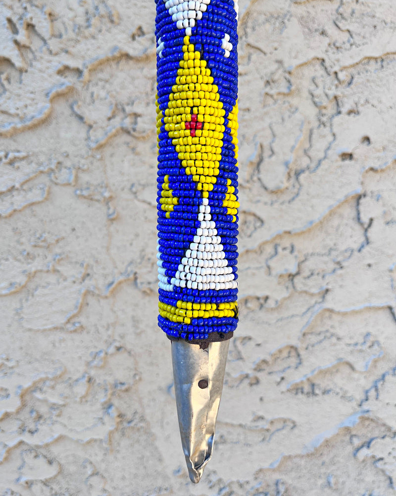 Bamileke Hand Beaded African Carved Walking Stick / Cane