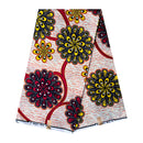 African Wax Print Fabric (Ankara) - Beige / Red / Yellow - Afrilege