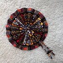 African Print Handheld Foldable Fan ( Black / Multicolor) - Afrilege
