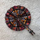 African Print Handheld Foldable Fan ( Black / Multicolor) - Afrilege