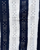 African Mudcloth Handmade Fabric - White / Black - Afrilege