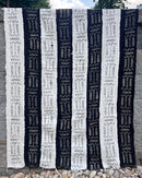African Mudcloth handmade Fabric - White / Black - Afrilege