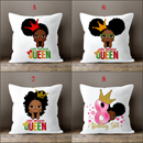 Black Girl Decorative Pillow Cover - White / Multicolor - Afrilege