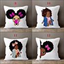 Black Girl Decorative Pillow Cover - White / Multicolor - Afrilege