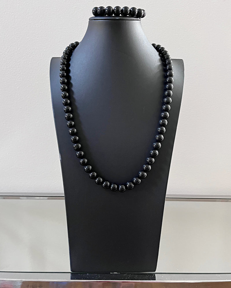 Black Onyx Beads Necklace - Afrilege
