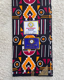 African Wax Print Fabric (Ankara) - Black / Red / Orange - Afrilege