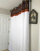 Toghu Bamenda Grommet Top African Print Curtains - White, Red & Black - Afrilege