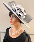 Straw Church Sun Hat - Black / White