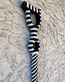 Bamileke Hand Beaded African Carved Walking Stick / Cane - Afrilege