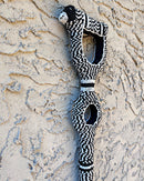 Bamileke Hand Beaded African Carved Walking Stick / Cane - Afrilege
