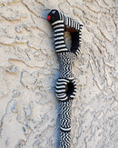 Bamileke Hand Beaded African Carved Walking Stick / Cane - Afrilege
