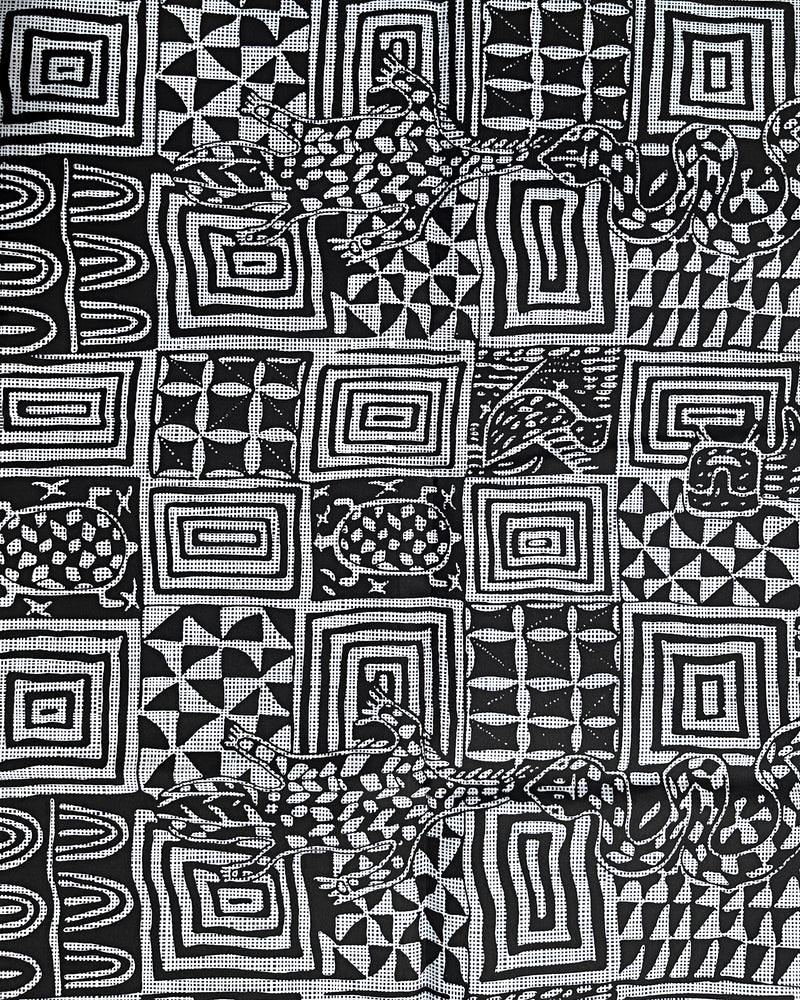 Bamileke Atoghu Ndop African Wax Print Fabric - Black