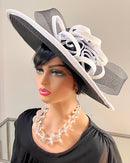 Straw Church Sun Hat - Black / White
