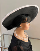 Straw Church Sun Hat - Black / White