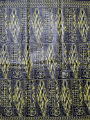 Bamileke Ndop Patterns African Wax Print Fabric (Ankara) - Black / Yellow - Afrilege