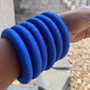 Blue African Print Small Bangle Bracelets - Afrilege