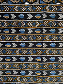 African Wax Print Fabric ( Ankara) - Black / Blue / Brown - Afrilege