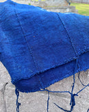 Authentic African Handmade Bogolan Mud Cloth - Deep Blue / White - Afrilege