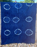 Authentic African Handmade Bogolan Mud Cloth - Deep Blue / White - Afrilege