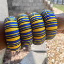 Adama African Print Bangle Bracelets - Blue / yellow - Afrilege