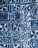 Bamileke Ndop pattern African Wax Print Fabric - Blue - Afrilege