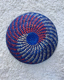 Uganda hand woven Baskets 12" - Blue / Orange / Beige - Afrilege