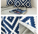 Embroidery Geometric Boho Decorative pillow covers - Blue - Afrilege