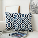 Embroidery Geometric Boho Decorative pillow covers - Blue - Afrilege